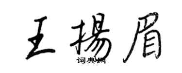 王正良王揚眉行書個性簽名怎么寫