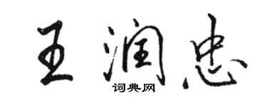 駱恆光王潤忠行書個性簽名怎么寫