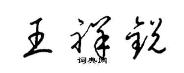 梁錦英王祥銳草書個性簽名怎么寫