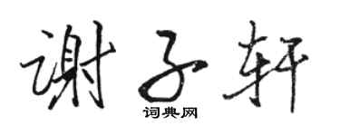 駱恆光謝子軒行書個性簽名怎么寫