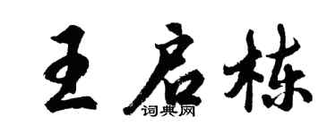 胡問遂王啟棟行書個性簽名怎么寫