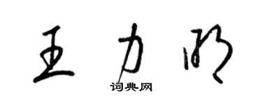 梁錦英王力明草書個性簽名怎么寫