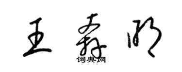 梁錦英王奔明草書個性簽名怎么寫