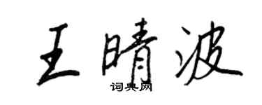 王正良王晴波行書個性簽名怎么寫