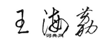駱恆光王海荔草書個性簽名怎么寫