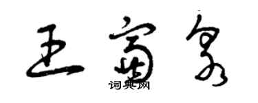 曾慶福王富泉草書個性簽名怎么寫