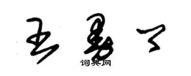 朱錫榮王曼卿草書個性簽名怎么寫