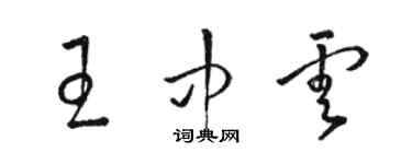 駱恆光王中雲草書個性簽名怎么寫