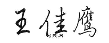 駱恆光王佳鷹行書個性簽名怎么寫