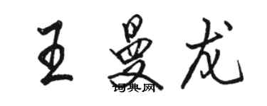 駱恆光王曼龍行書個性簽名怎么寫