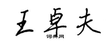 王正良王卓夫行書個性簽名怎么寫