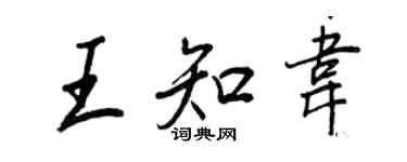 王正良王知韋行書個性簽名怎么寫
