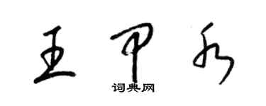 梁錦英王甲水草書個性簽名怎么寫