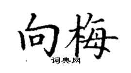 丁謙向梅楷書個性簽名怎么寫