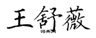 丁謙王舒薇楷書個性簽名怎么寫