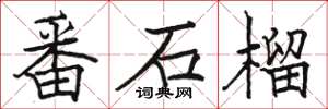 駱恆光番石榴楷書怎么寫