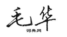 駱恆光毛華行書個性簽名怎么寫