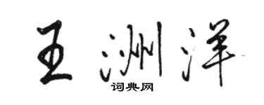 駱恆光王洲洋行書個性簽名怎么寫