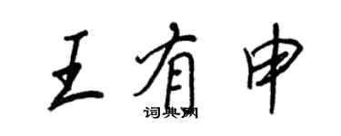 王正良王有申行書個性簽名怎么寫