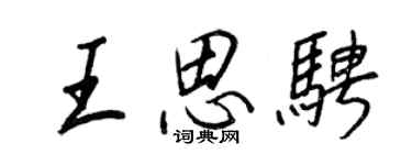 王正良王思騁行書個性簽名怎么寫