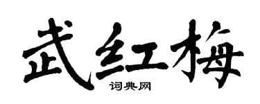 翁闓運武紅梅楷書個性簽名怎么寫
