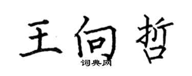 何伯昌王向哲楷書個性簽名怎么寫