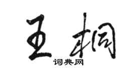 駱恆光王桐行書個性簽名怎么寫