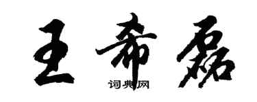 胡問遂王希磊行書個性簽名怎么寫