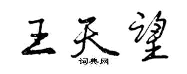 曾慶福王天望行書個性簽名怎么寫