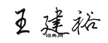 駱恆光王建裕行書個性簽名怎么寫