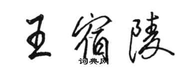 駱恆光王宿陵行書個性簽名怎么寫