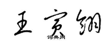 梁錦英王寅翎草書個性簽名怎么寫