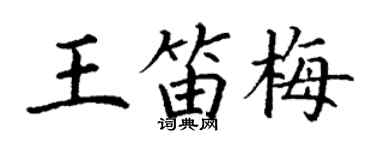 丁謙王笛梅楷書個性簽名怎么寫