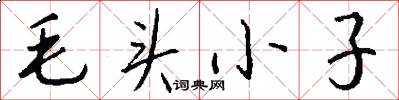 毛頭小子怎么寫好看