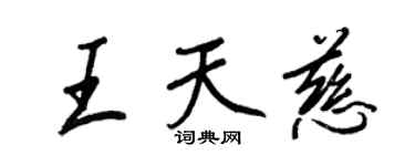 王正良王天慈行書個性簽名怎么寫