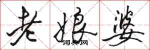 駱恆光老娘婆行書怎么寫
