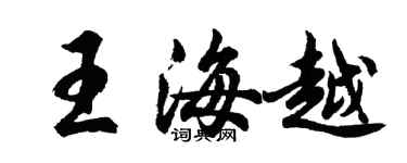 胡問遂王海越行書個性簽名怎么寫