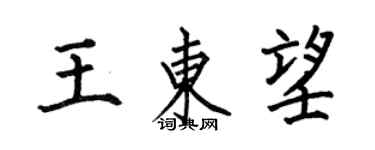 何伯昌王東望楷書個性簽名怎么寫