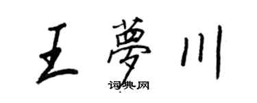 王正良王夢川行書個性簽名怎么寫