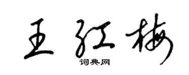 梁錦英王紅梅草書個性簽名怎么寫