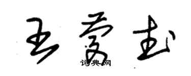 朱錫榮王慶武草書個性簽名怎么寫