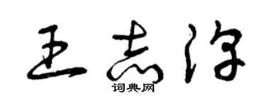 曾慶福王志淳草書個性簽名怎么寫