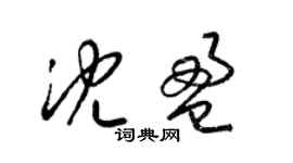 梁錦英沈盈草書個性簽名怎么寫