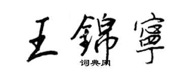 王正良王錦寧行書個性簽名怎么寫