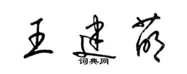 梁錦英王建萌草書個性簽名怎么寫