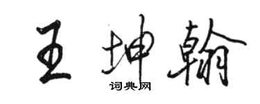 駱恆光王坤翰行書個性簽名怎么寫