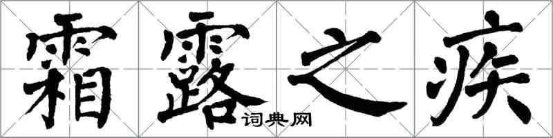 翁闓運霜露之疾楷書怎么寫