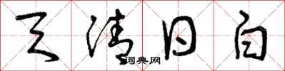 曾慶福天清日白草書怎么寫