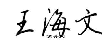 王正良王海文行書個性簽名怎么寫