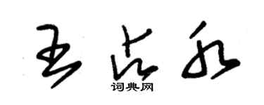 朱錫榮王占水草書個性簽名怎么寫